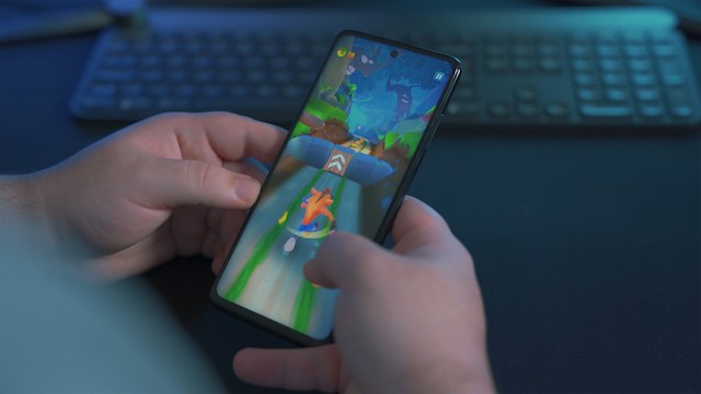 Young man playing